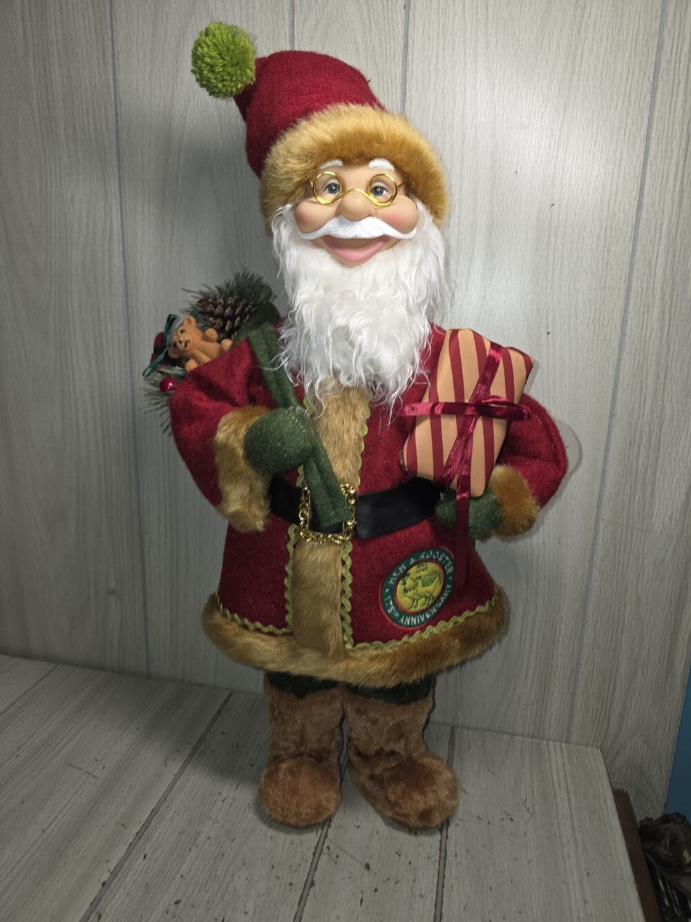 Hen & Rooster Jolly Santa Claus Figure 175th Anniversary Large 25” Standing Doll